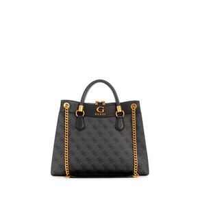 

Bolsa Satchel Negra Guess Nell Logo