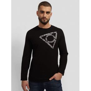 

Playera Negra Guess Wording Triangle Talla: S